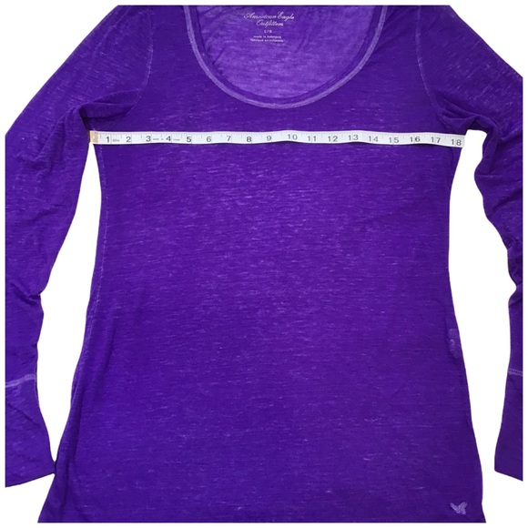 American Eagle Outfitters - Purple Burn-Out Long Sleeve Top - Large - Picture 5 of 11